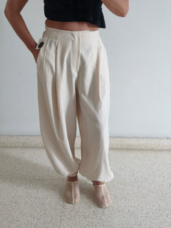 Pantalón bombacho beige