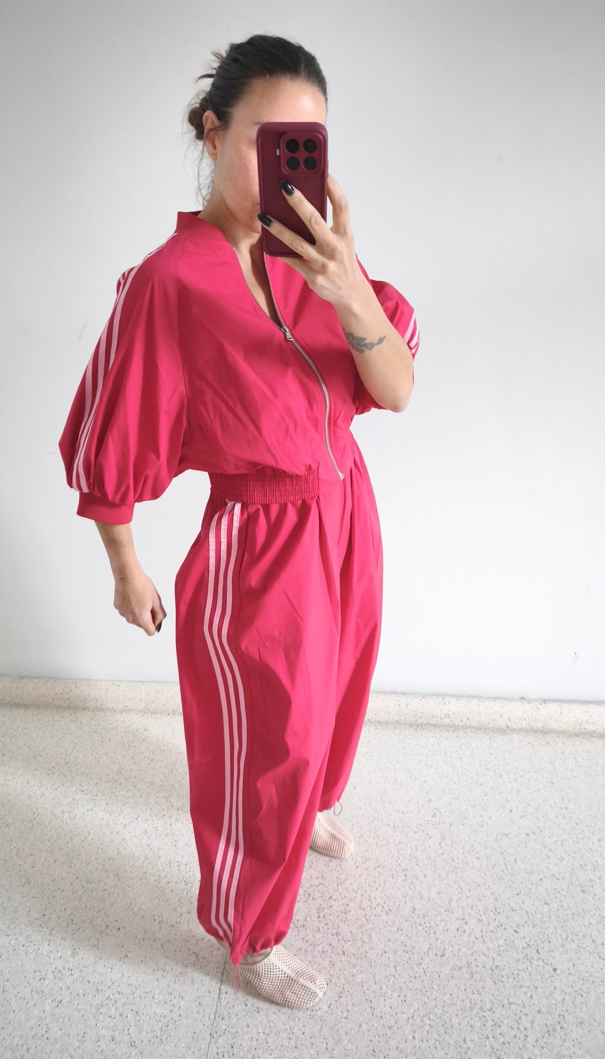 Pantalón parachute rojo Lumina