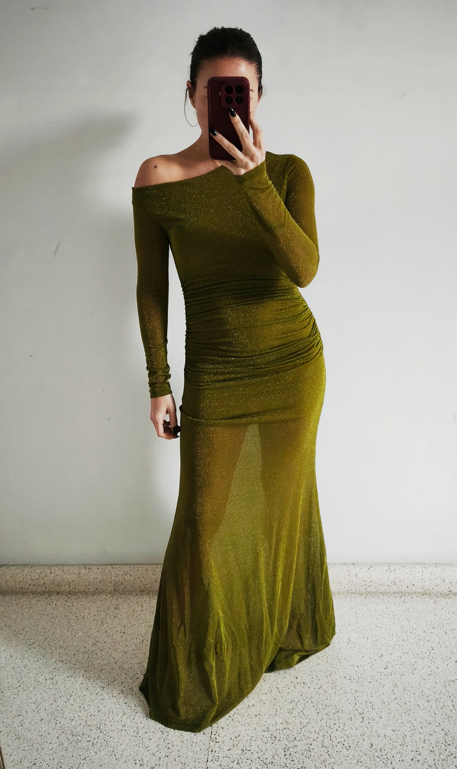 Vestido brillo Lumina verde