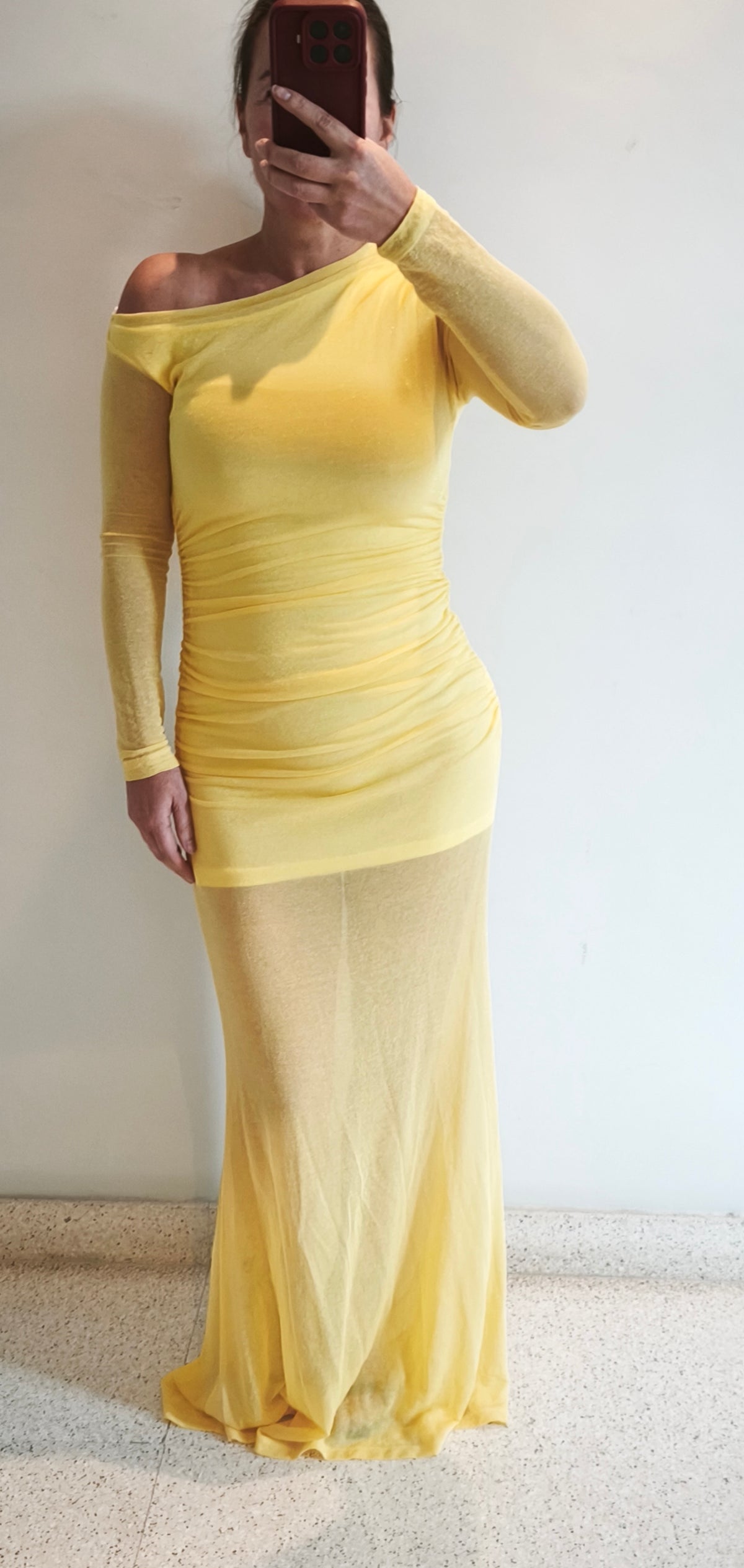 Vestido brillo Lumina amarillo