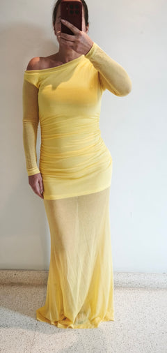 Vestido brillo Lumina amarillo