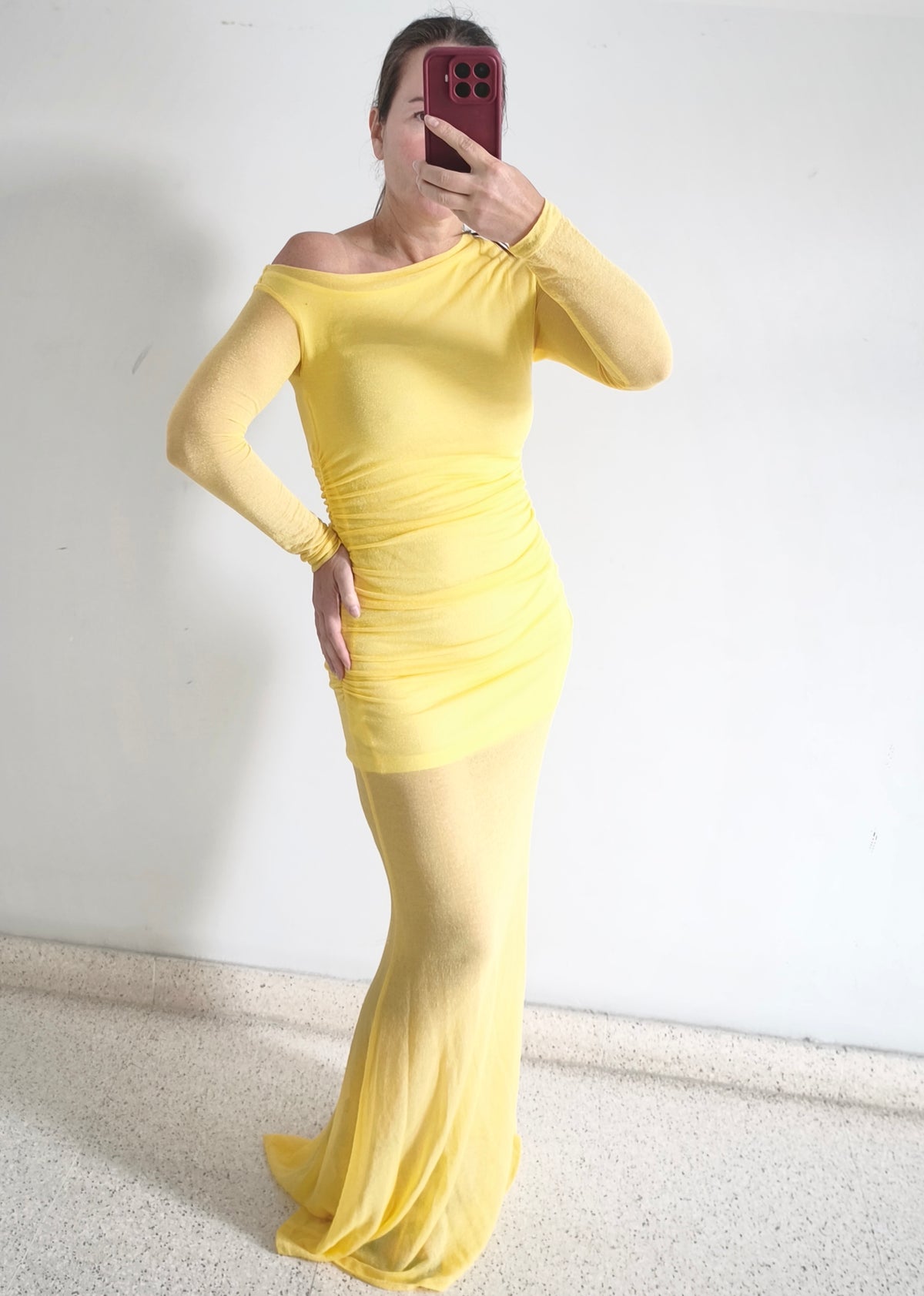 Vestido brillo Lumina amarillo