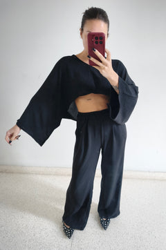 Conjunto pantalón fluido negro