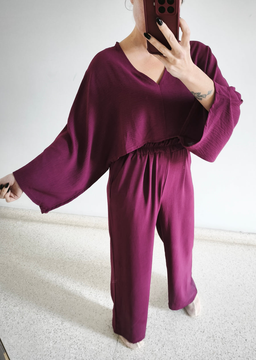 Conjunto pantalón fluido purpura