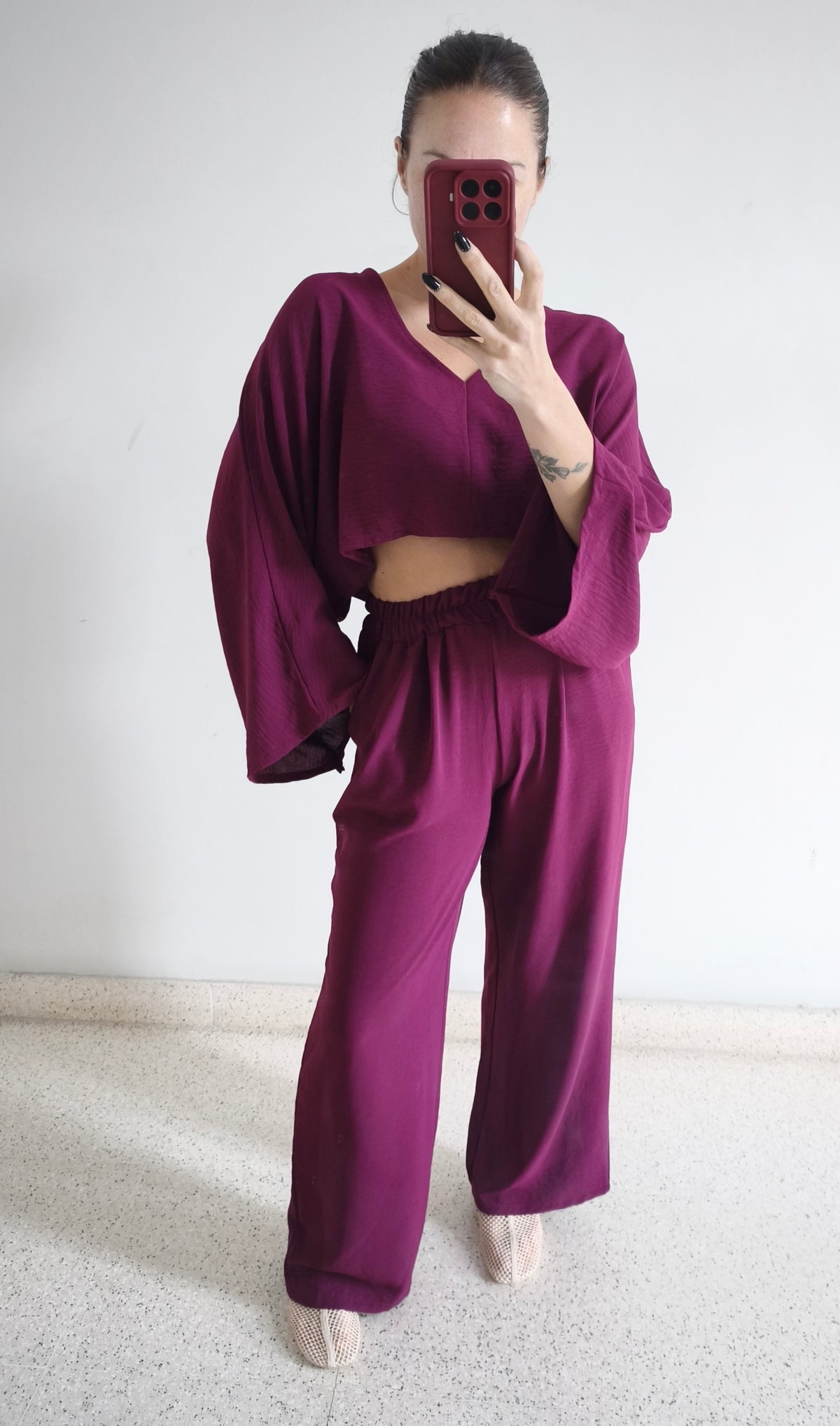 Conjunto pantalón fluido purpura