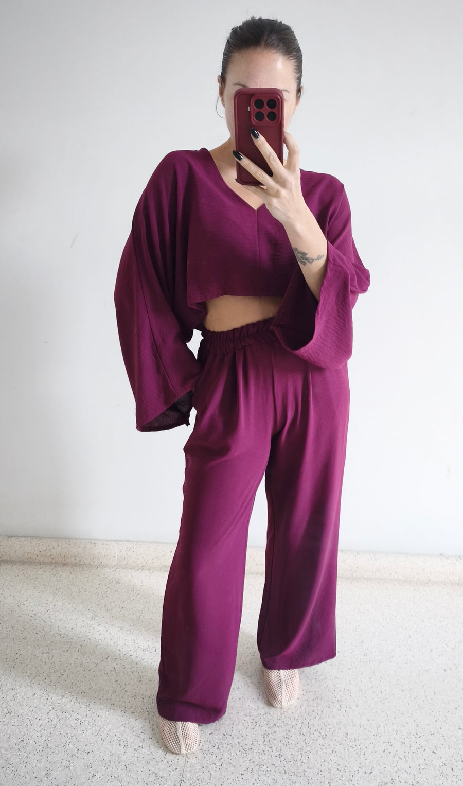 Conjunto pantalón fluido purpura