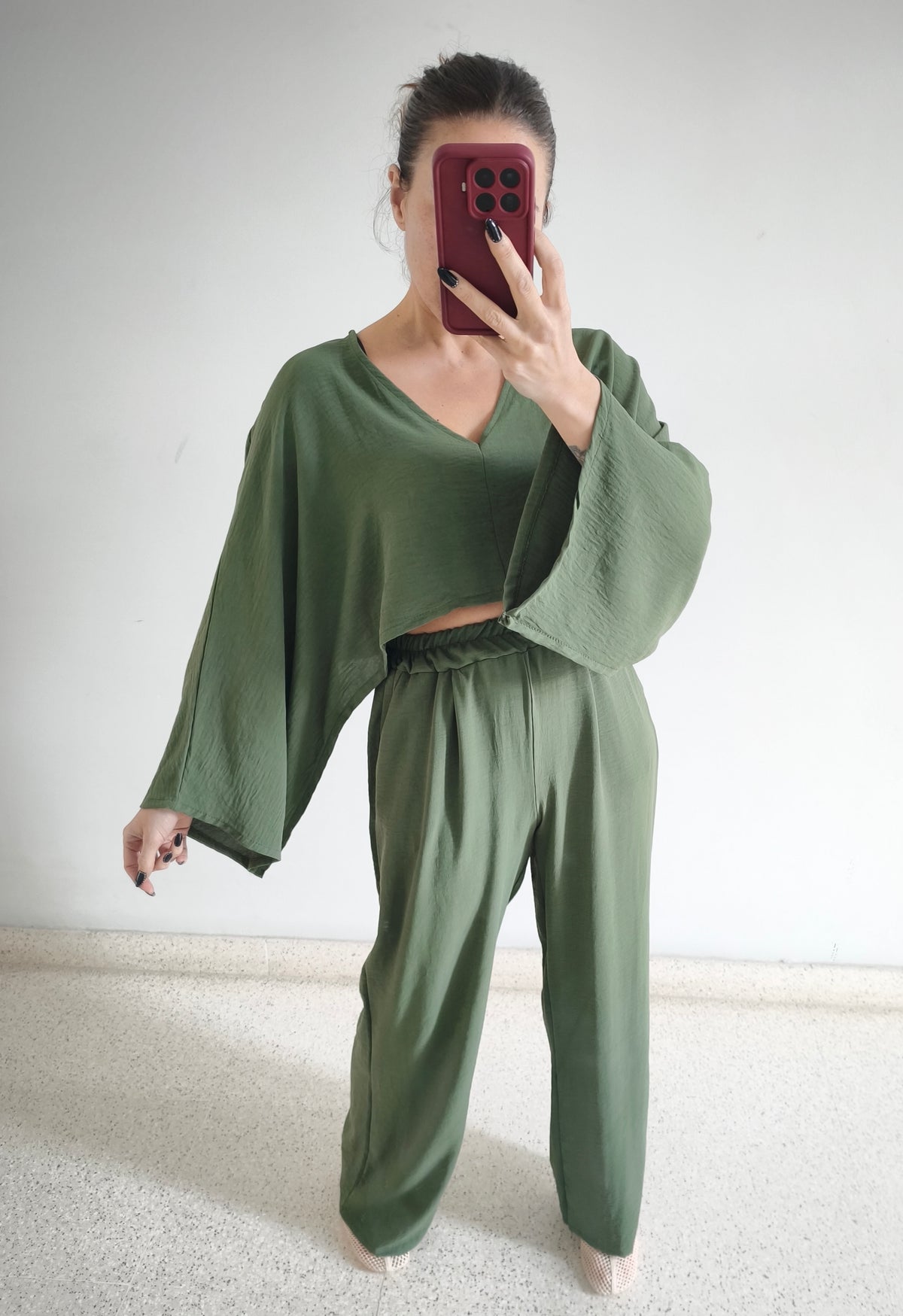 Conjunto pantalón fluido verde