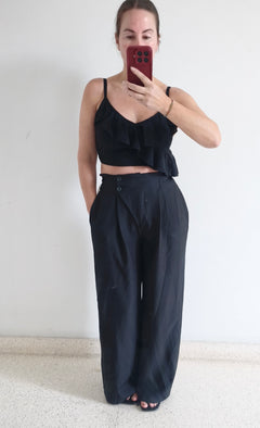 Pantalón pinzas negro