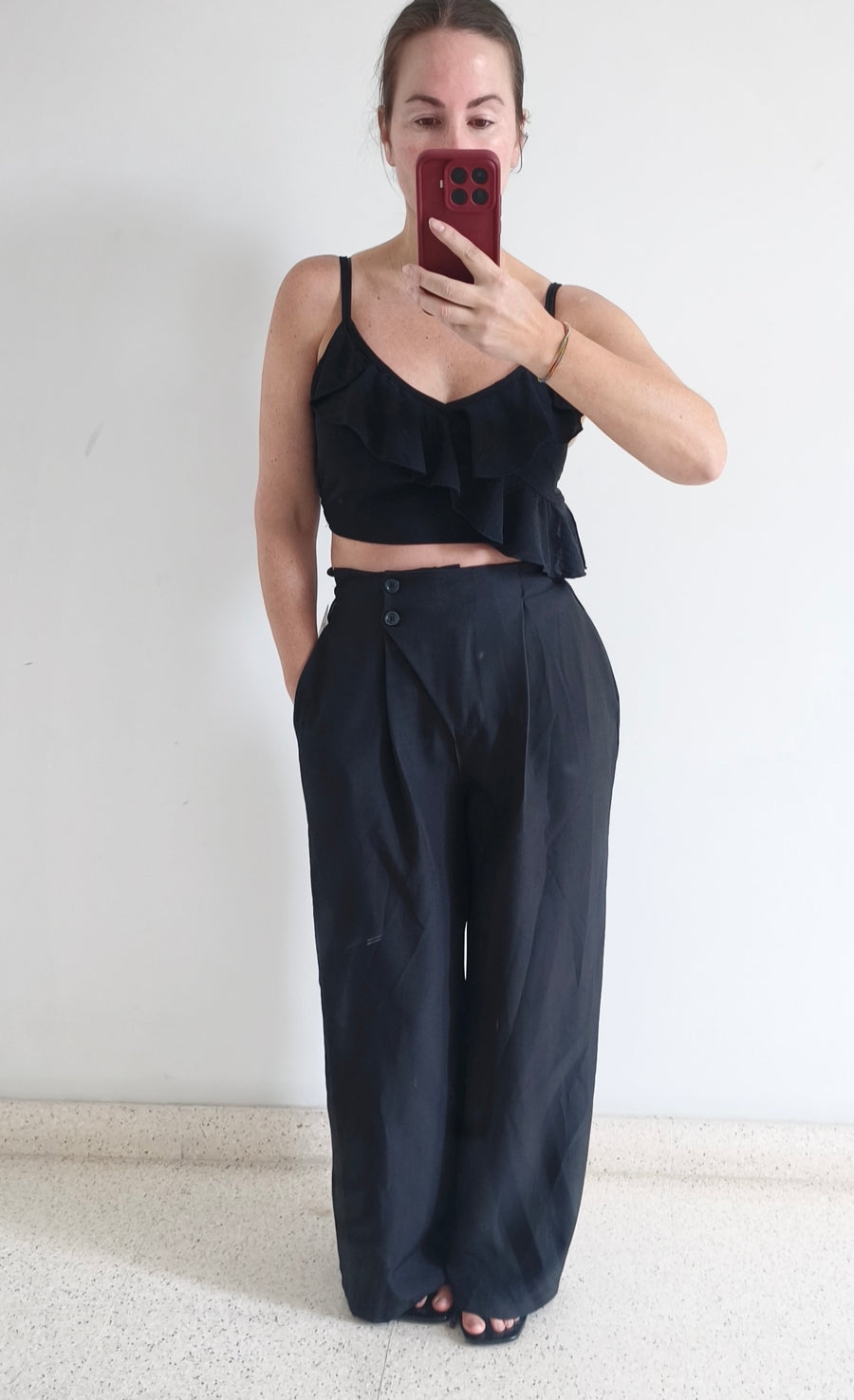 Pantalón pinzas negro