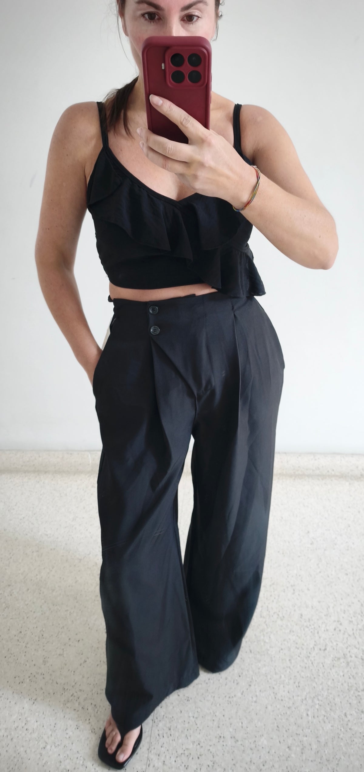 Pantalón pinzas negro