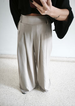Pantalón super Palazzo taupe