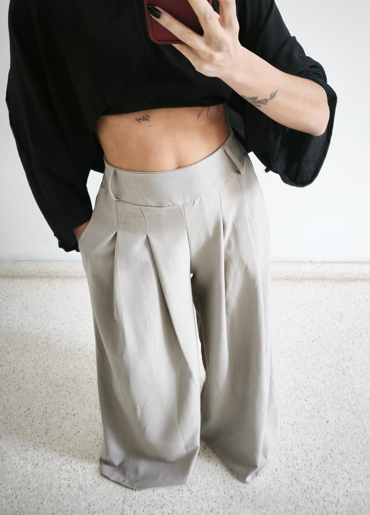 Pantalón super Palazzo taupe