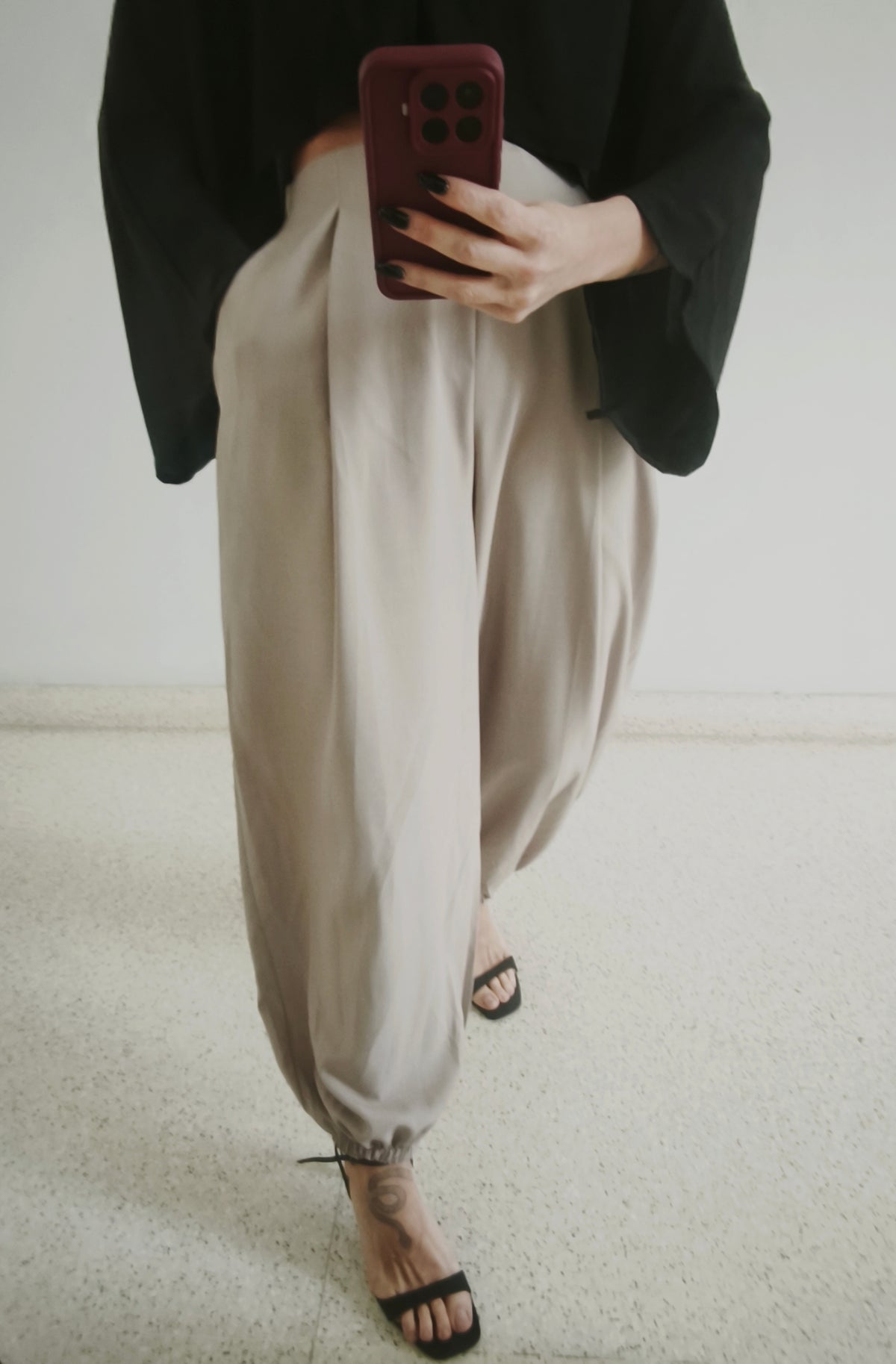 Pantalón bombacho taupe