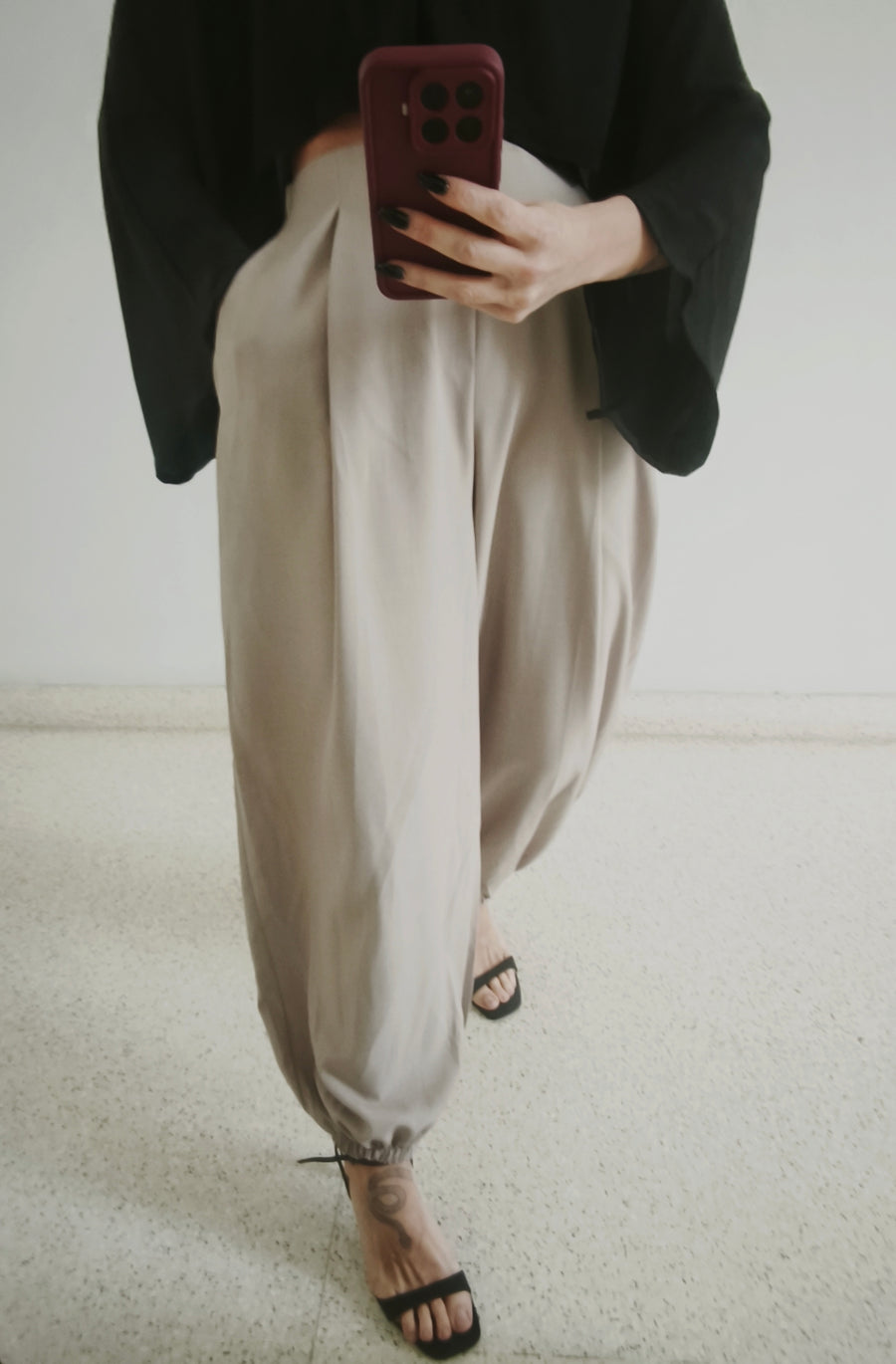 Pantalón bombacho taupe