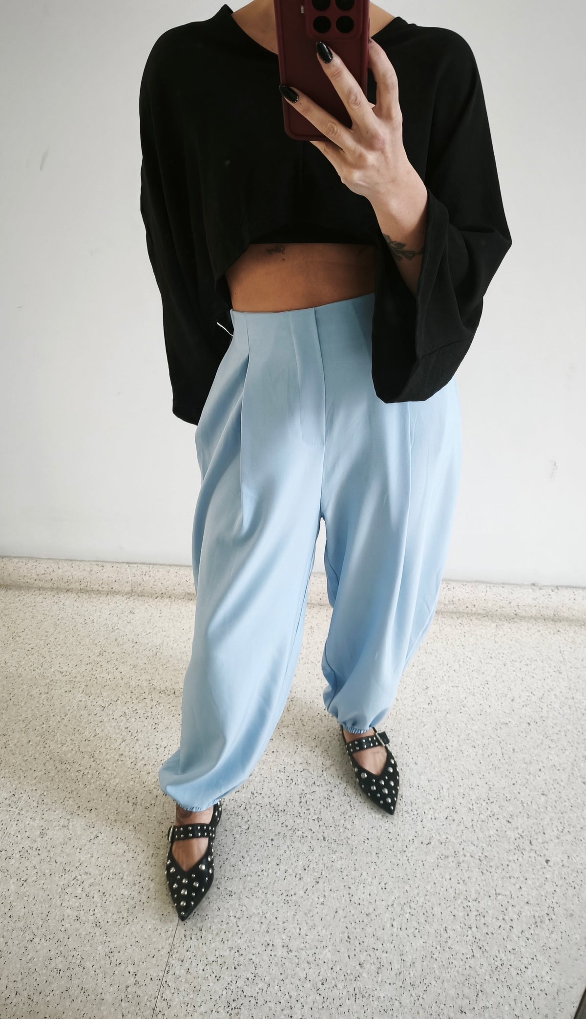 Pantalón bombacho azul