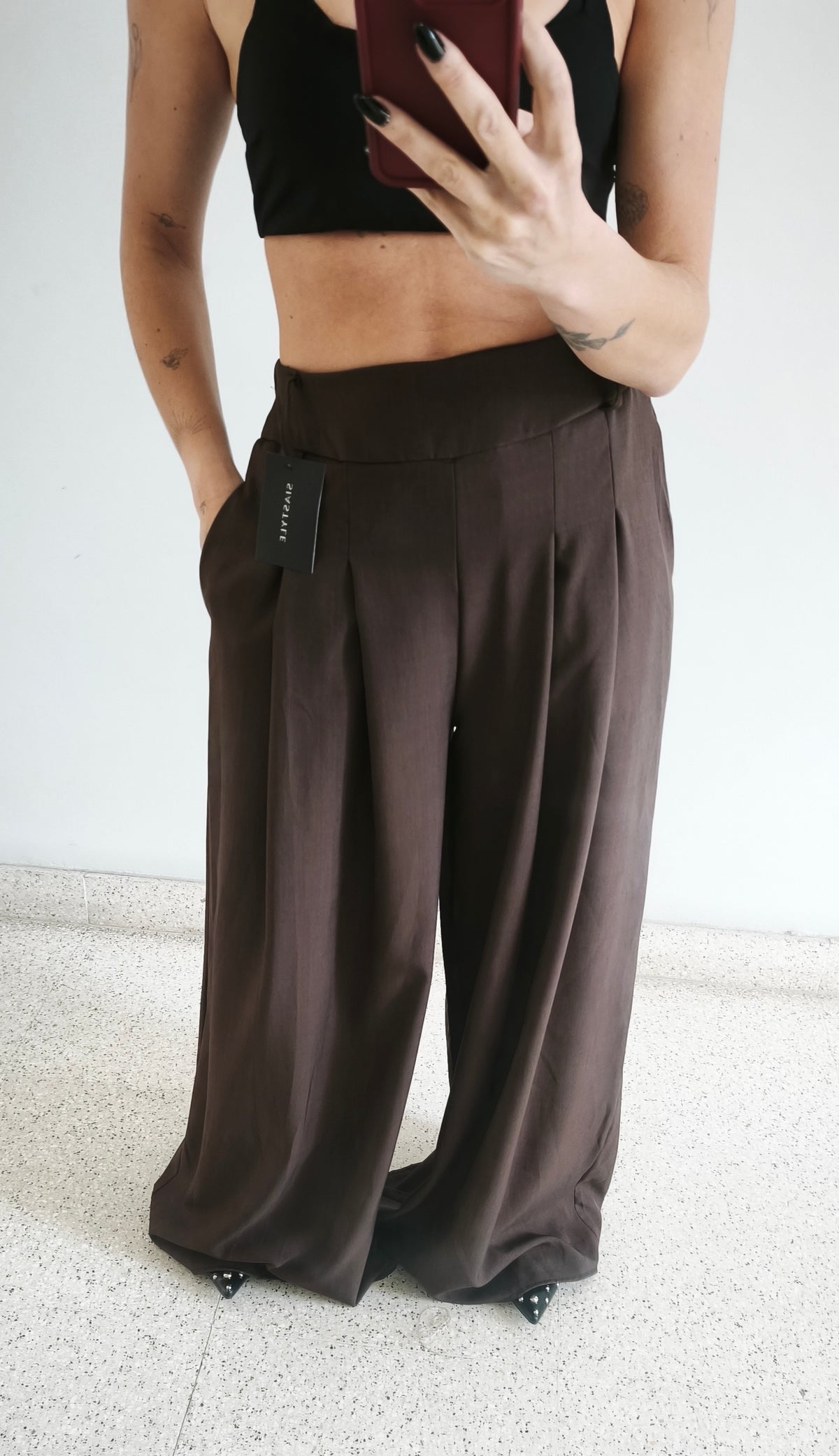 Pantalón super Palazzo marrón