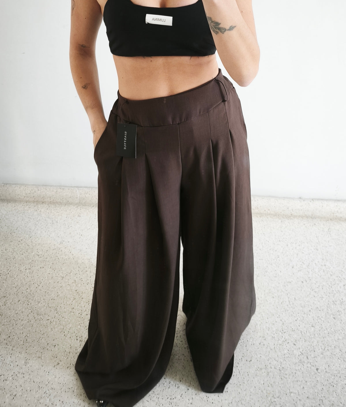 Pantalón super Palazzo marrón