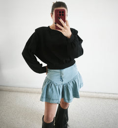 Sudadera hombrera. Negro