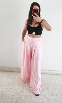 Pantalón super Palazzo rosa pastel