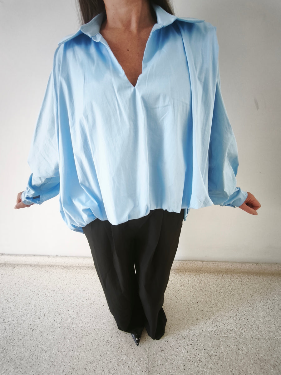 Camisa abullonada azul
