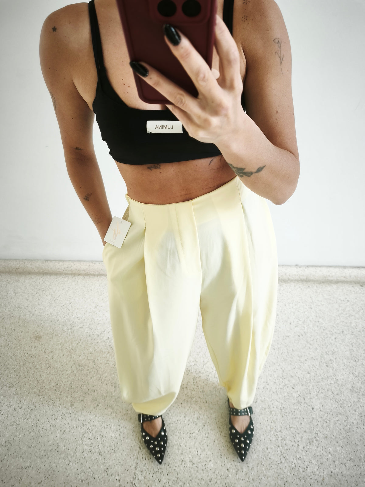 Pantalón bombacho amarillo