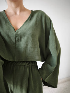 Conjunto pantalón fluido verde