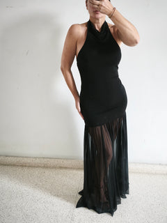 Vestido halter Lumina negro