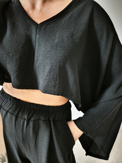 Conjunto pantalón fluido negro