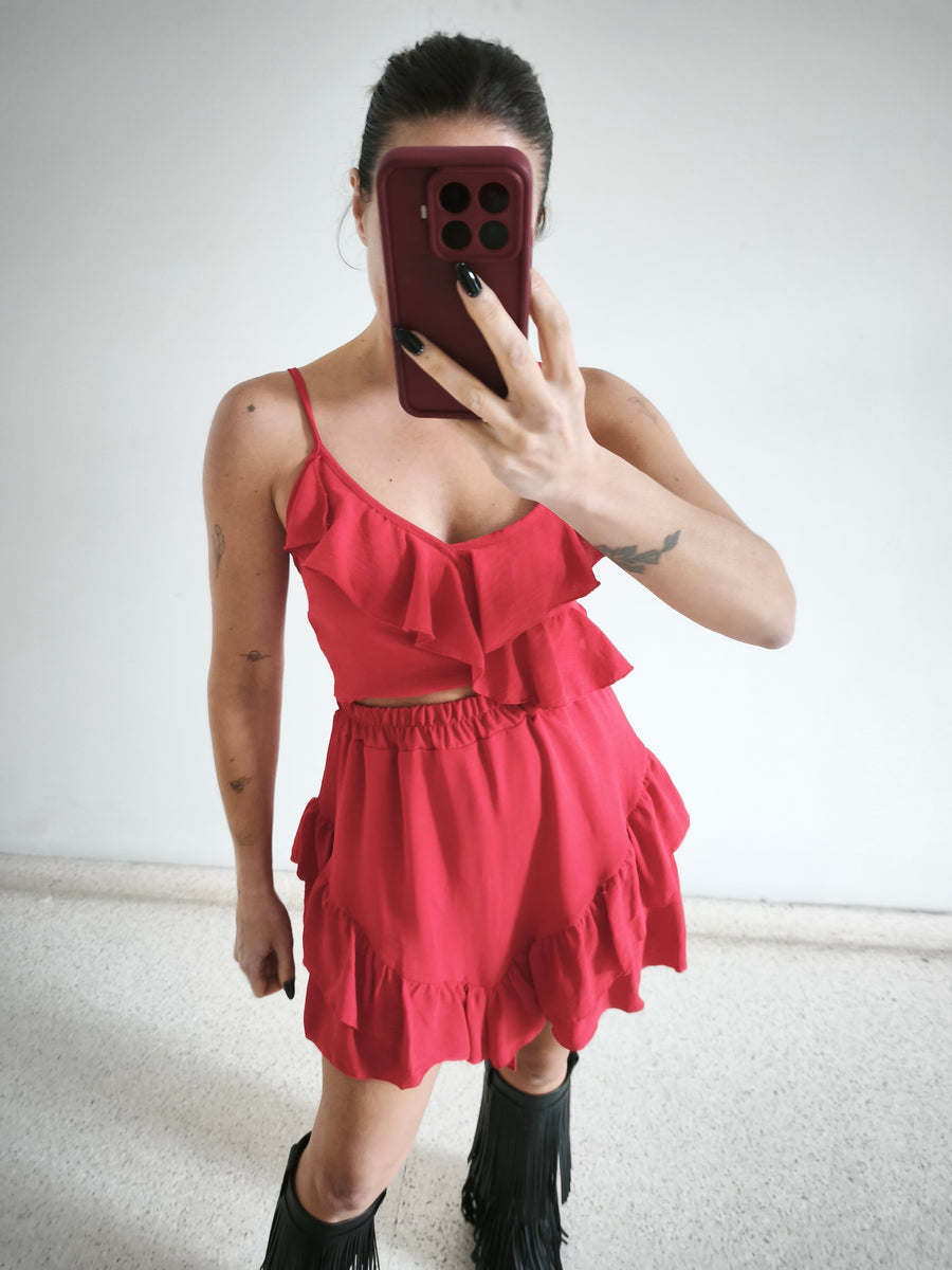 Conjunto volantes rojo