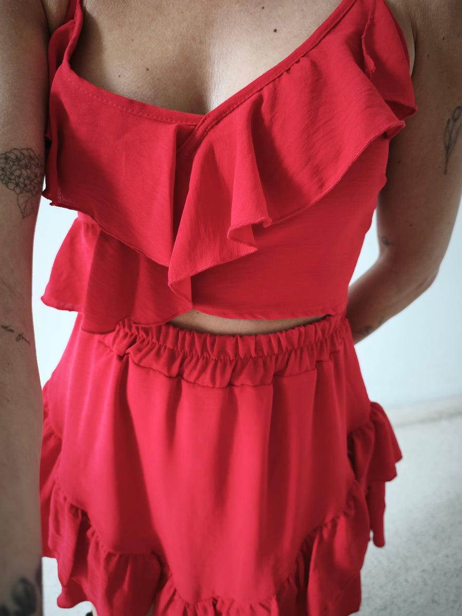 Conjunto volantes rojo