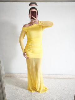 Vestido brillo Lumina amarillo