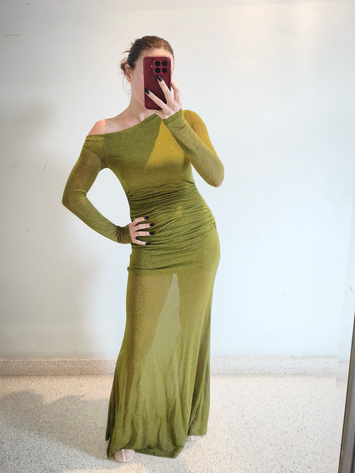Vestido brillo Lumina verde
