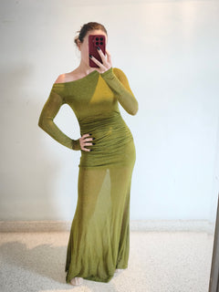 Vestido brillo Lumina verde