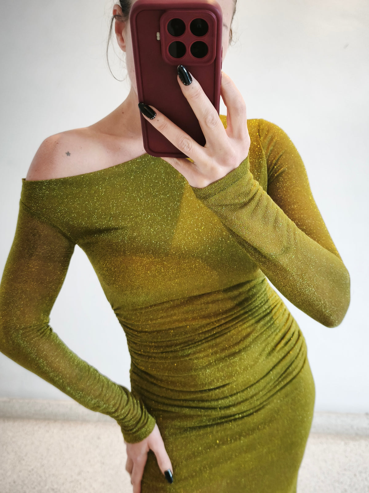 Vestido brillo Lumina verde