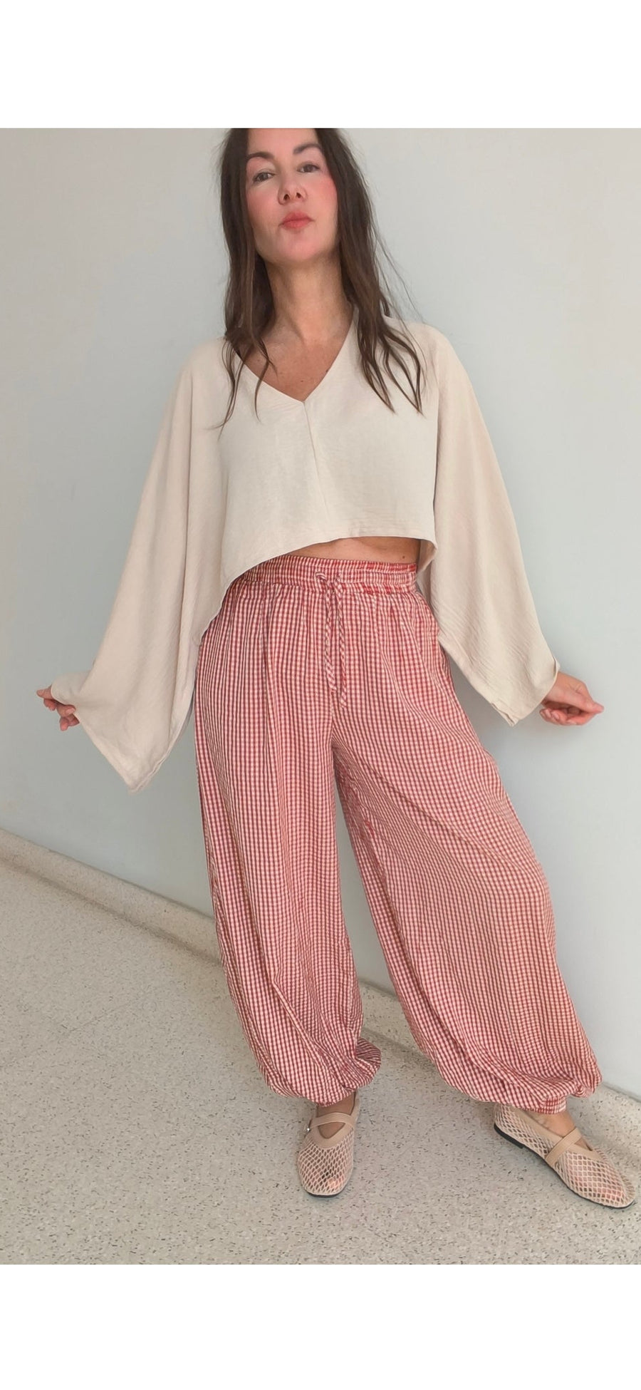 Pantalón bombacho Vichy