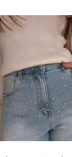 Short denim brillo