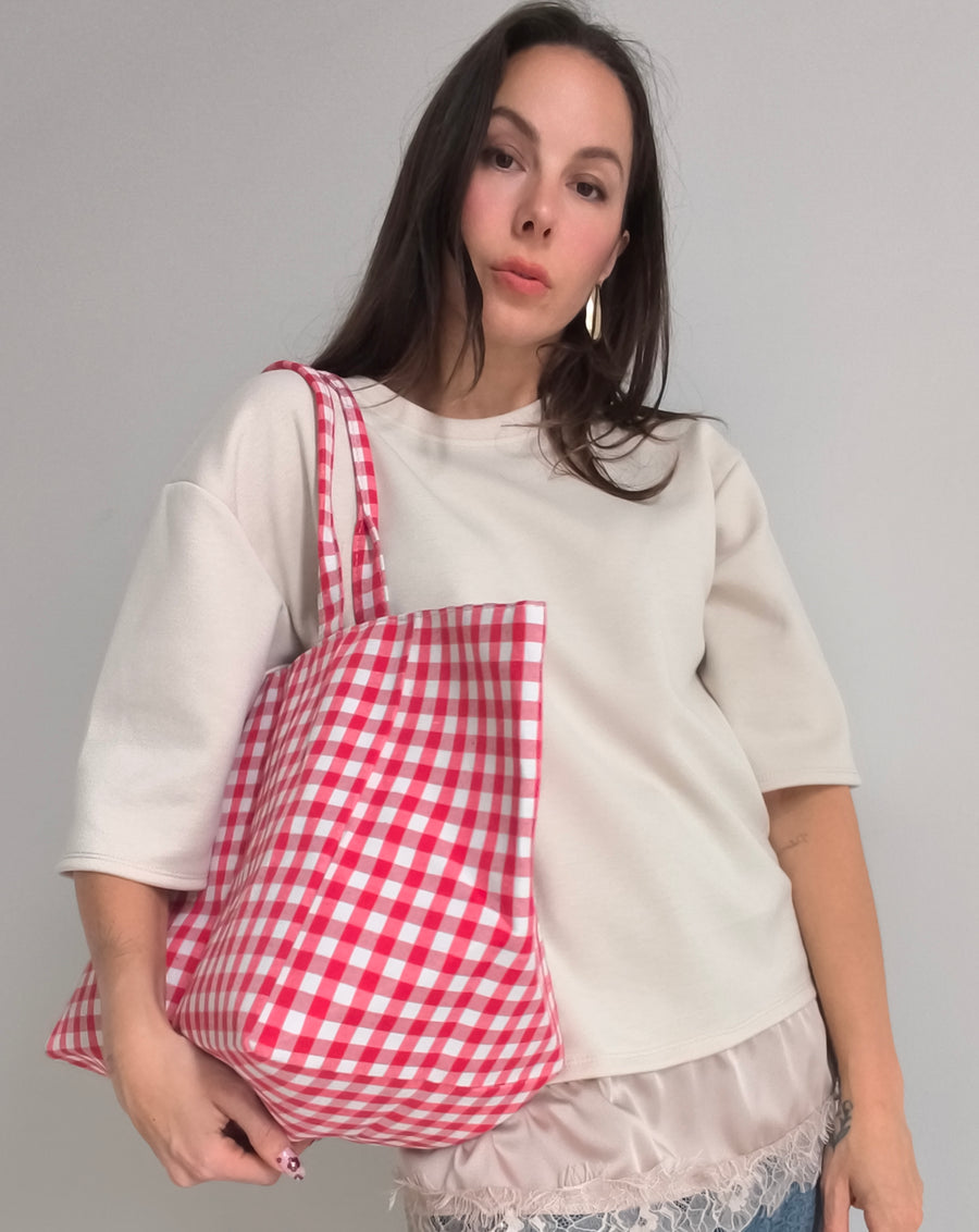Bolso cuadros rojo