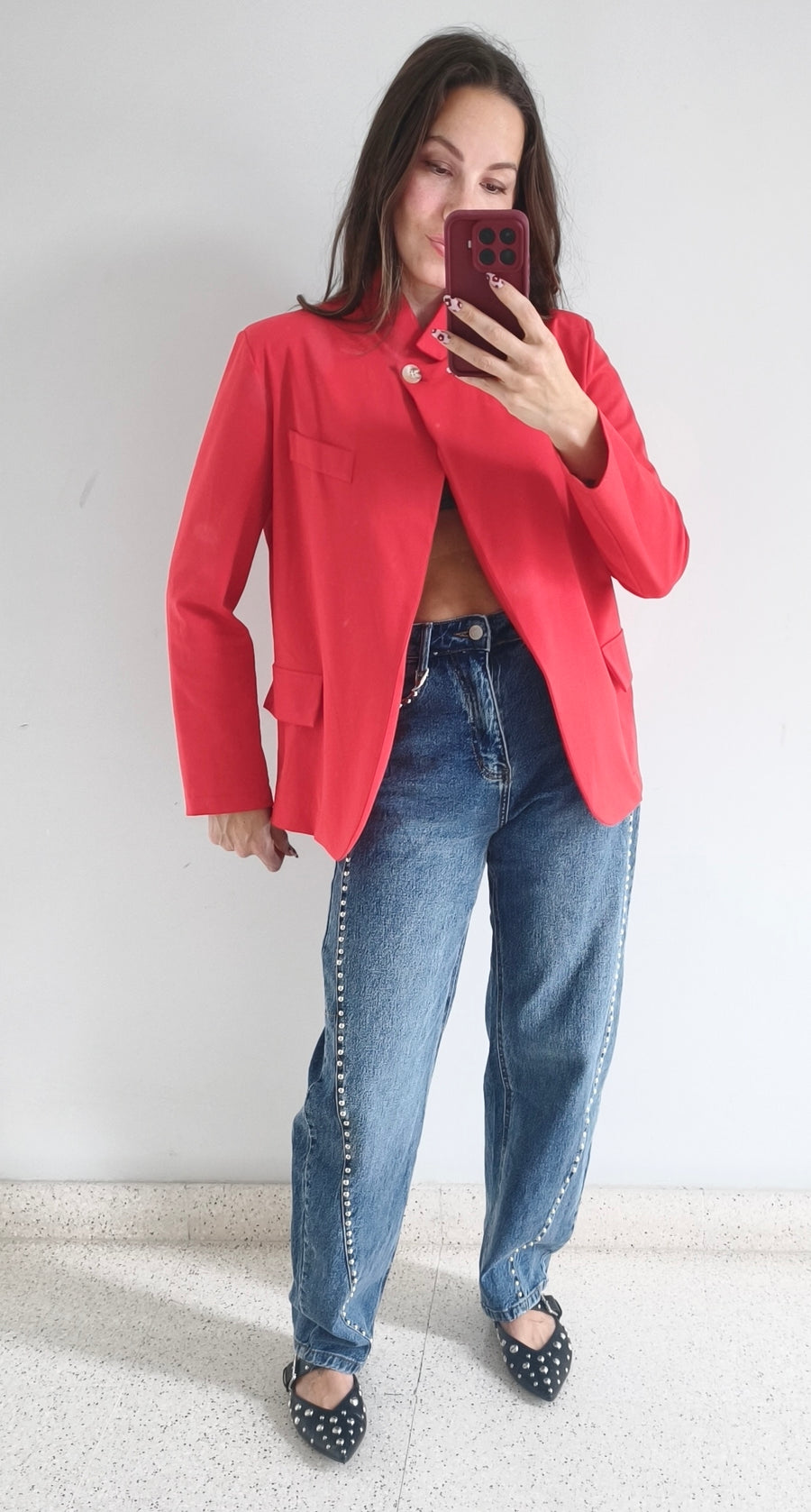 Blazer cruzada algodón
