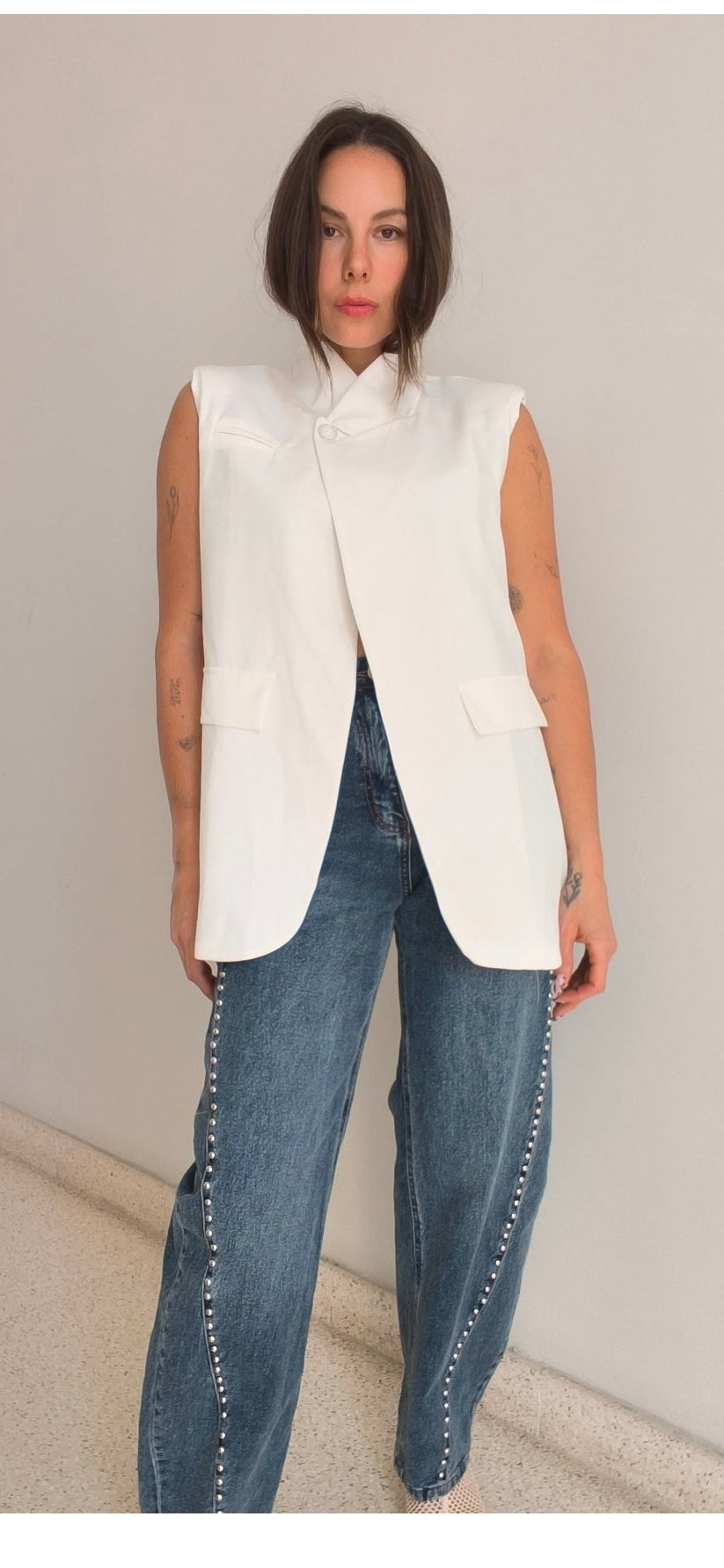 Blazer chaleco blanco