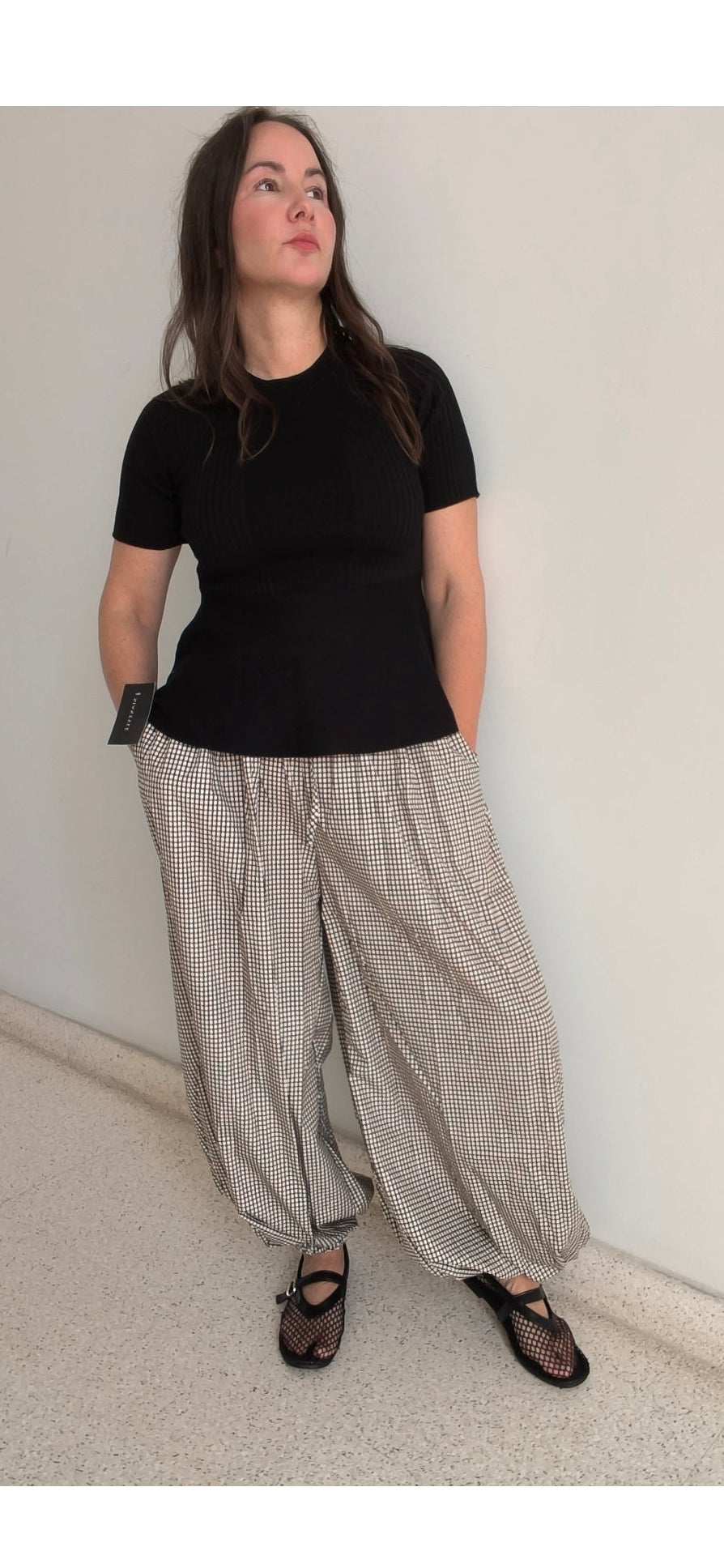 Pantalón bombacho cuadros
