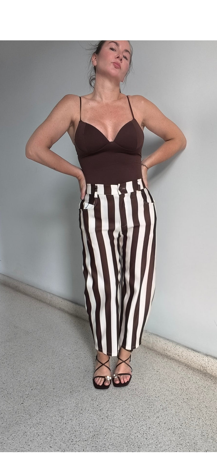 Pantalón rayas choco