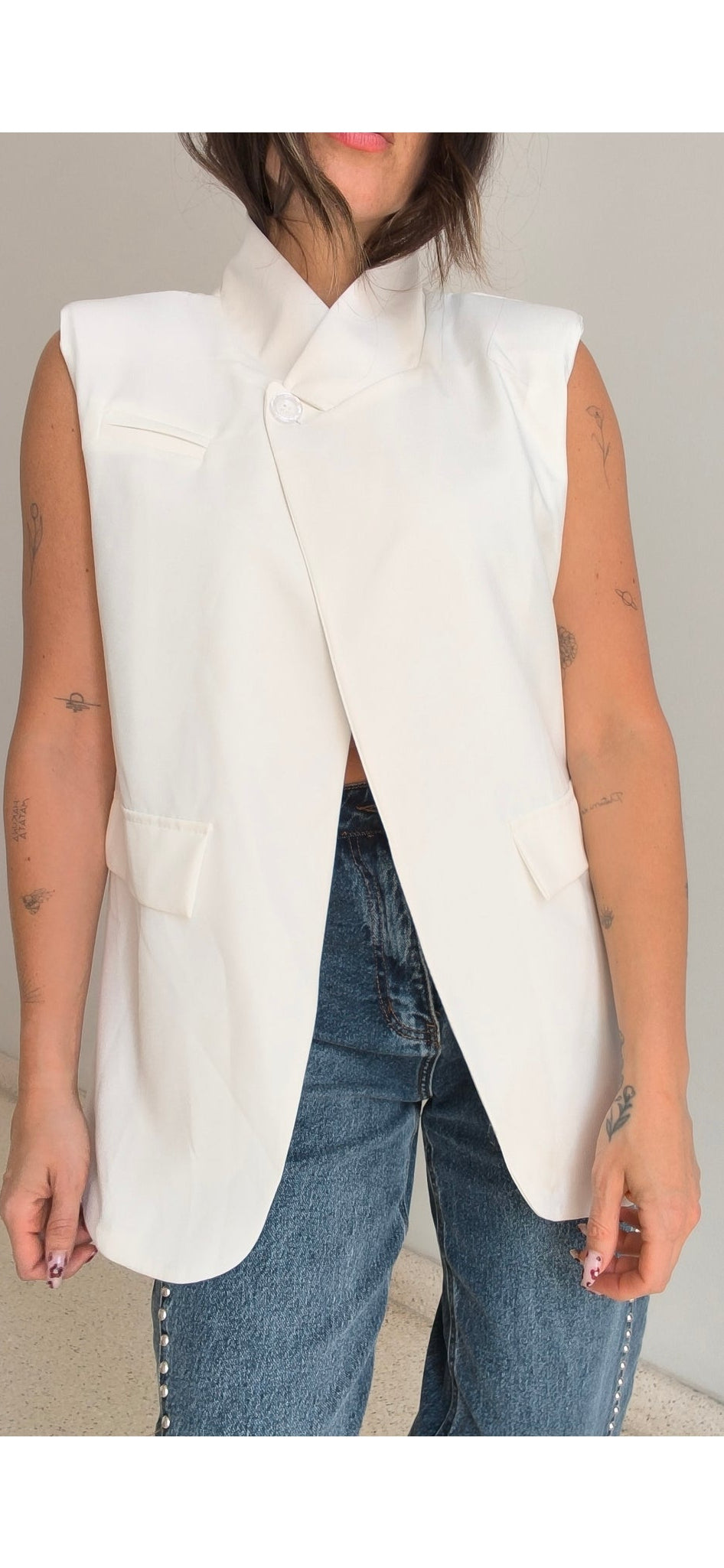 Blazer chaleco blanco