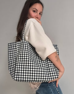 Bolso cuadros negro
