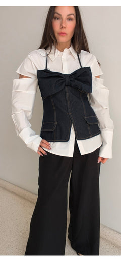 Top denim lazo