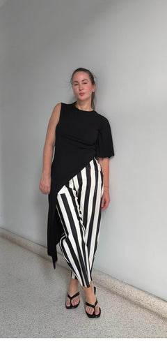 Pantalón rayas negro