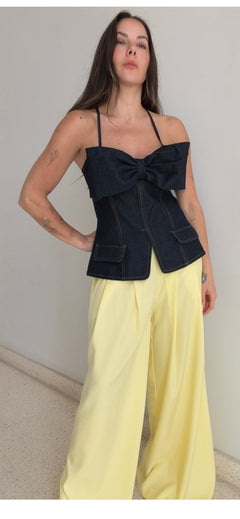 Top denim lazo