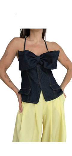 Top denim lazo