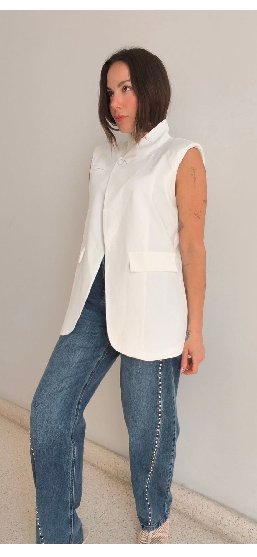 Blazer chaleco blanco