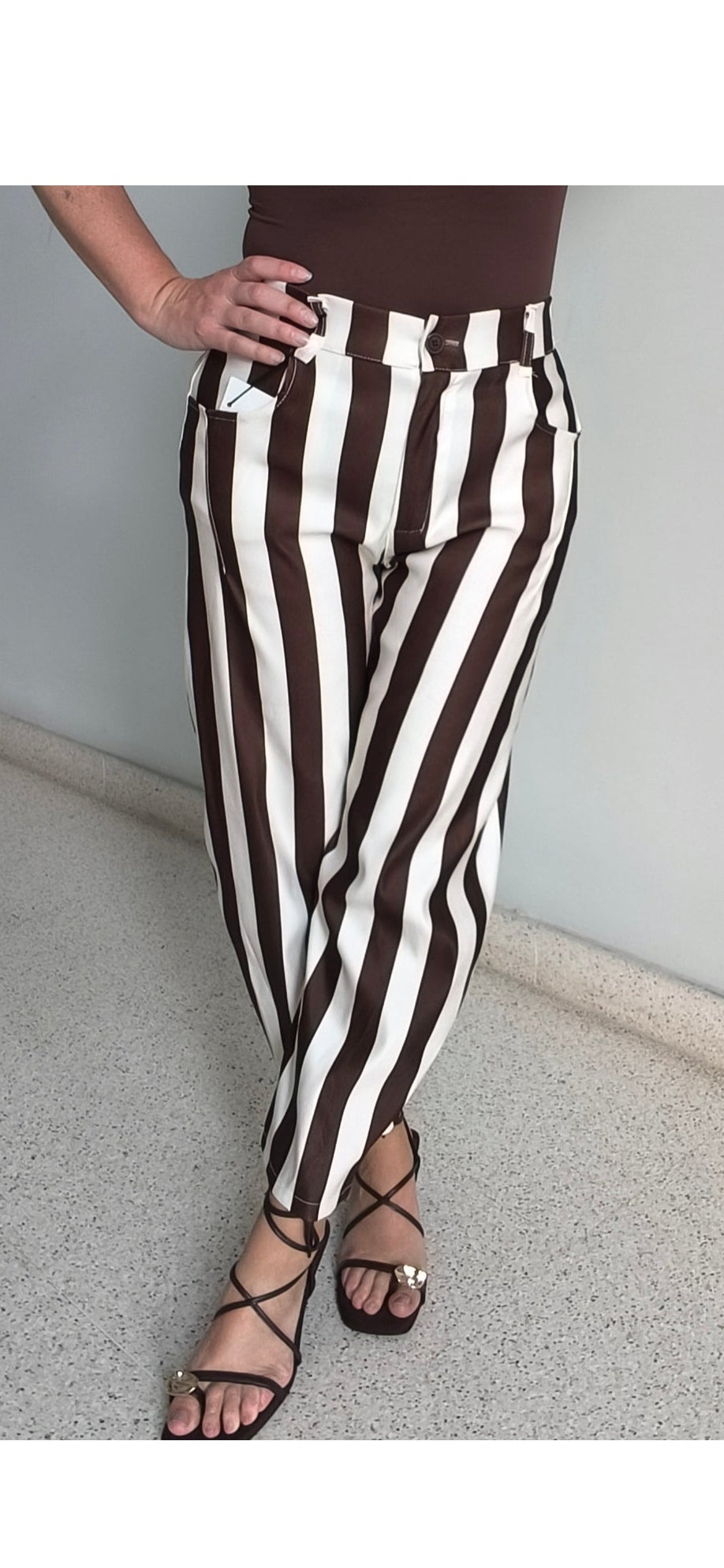 Pantalón rayas choco