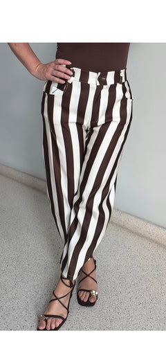 Pantalón rayas choco